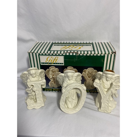 Gift Collection Other - Gift Collection Jade Porcelain Angel Candle Holders Set of 3